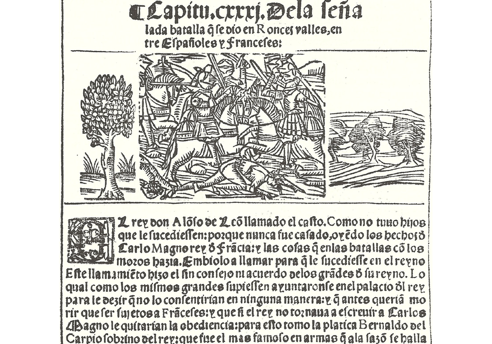 Libro grandezas España-Medina-Robertis-Incunables Libros Antiguos-libro facsimil-Vicent Garcia Editores-12 batalla Roncesvalles